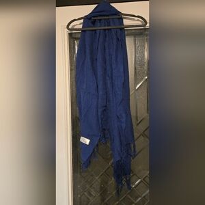 Blue Fringed Scarf